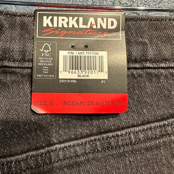 NWT Kirkland Size 8 Inseam 28 Black Jeans High Rise Straight Fit Basics Fall - Picture 11 of 11